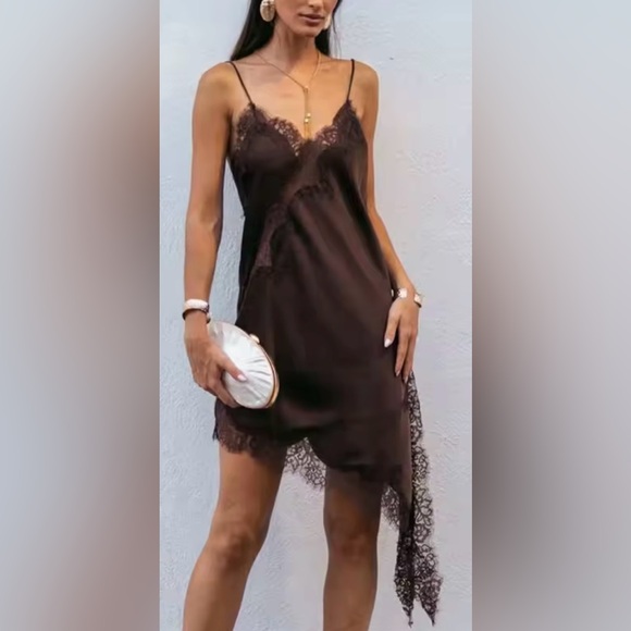 Zara Dresses & Skirts - NWT - Lace Silk Black Slip Dress - Straps - Mini Dress - Y2K -Bohemian Zara Like